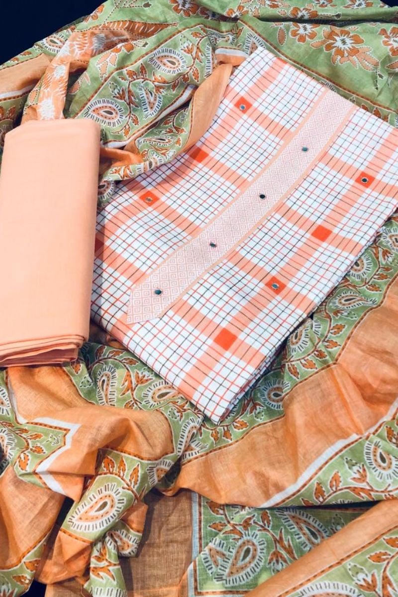 AGOG Non Catalog 7 Fine Cotton Printed and Mirror Work Salwar Suit AGOG-02
