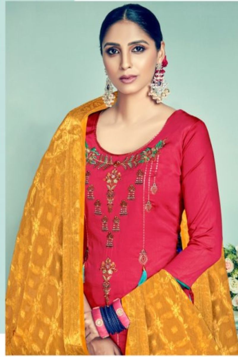 Belliza Designer Studio Banaras Pure Heavy Jam Silk With Wonderful Heavy Fancy Embroideries Suit Salwar 141-009