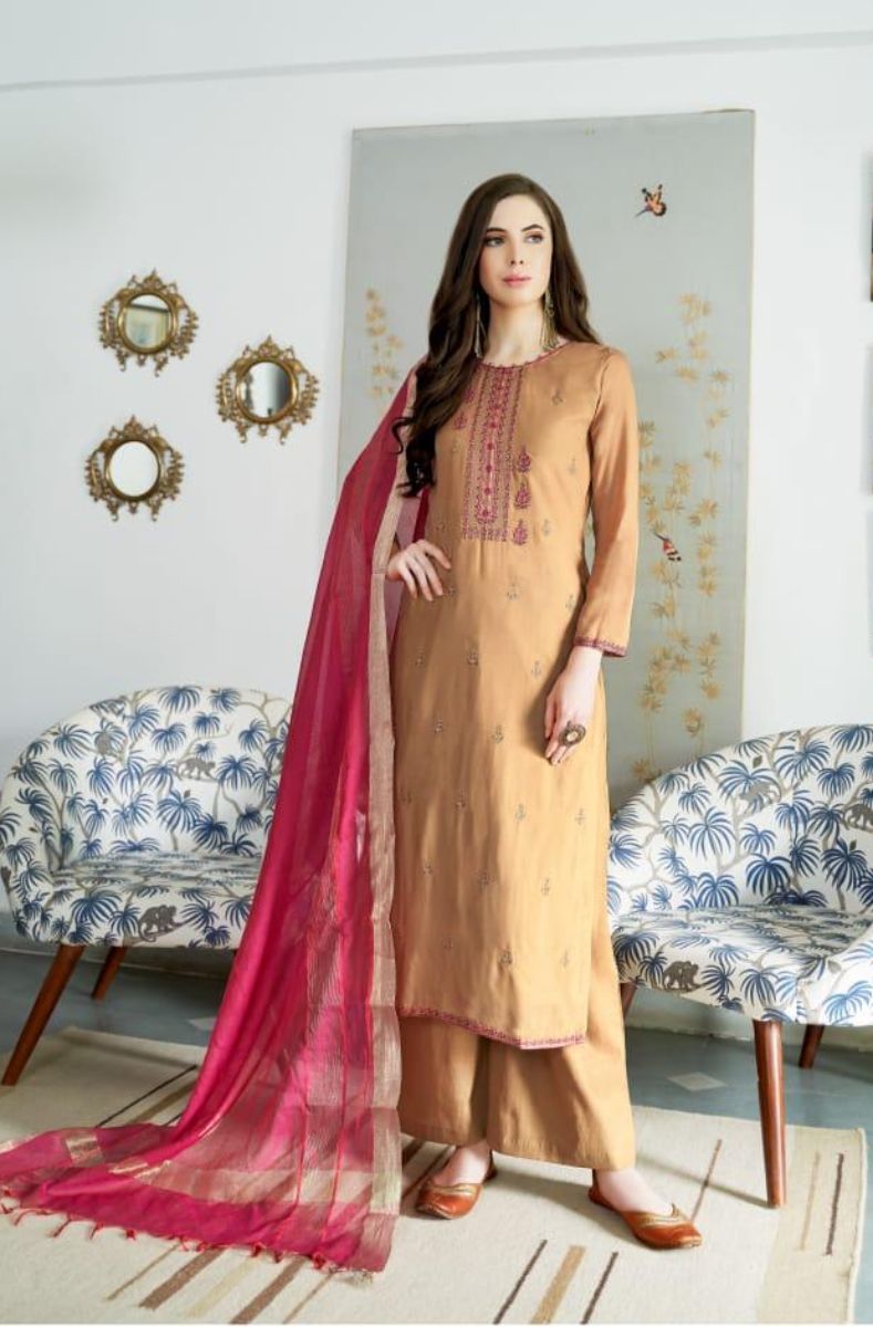 Bella Fashion Jasba Presents Viscose Muslin Embroidery Work Salwar Suit 811