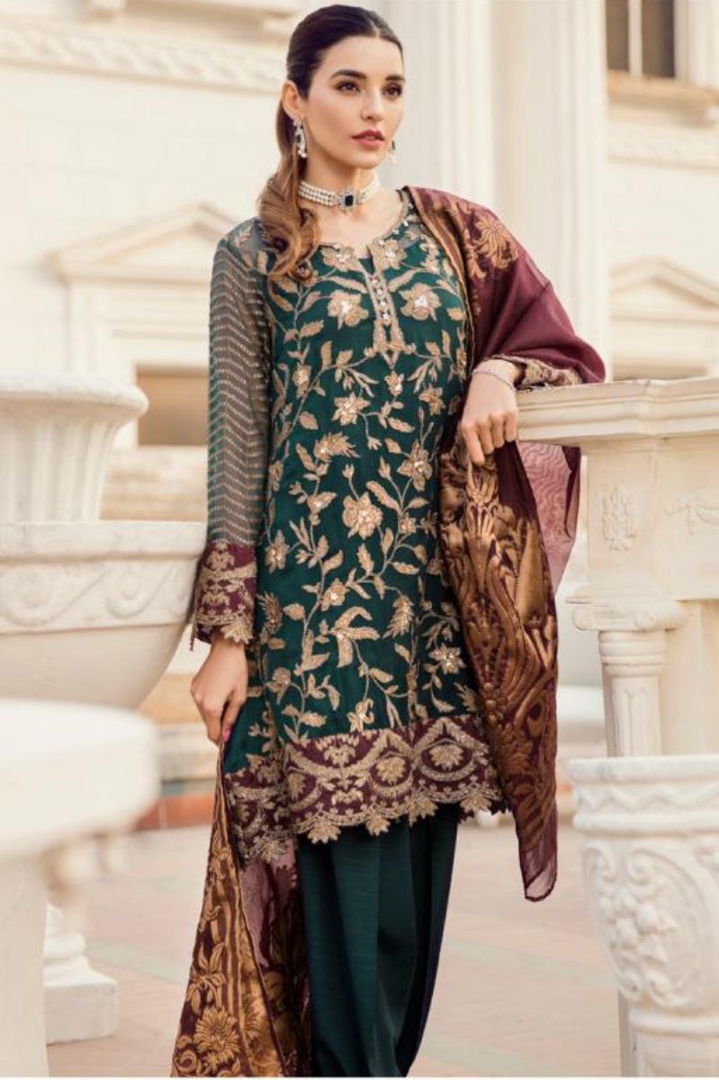 Deepsy Maria B-3 Georgette With Heavy Embroidered Suits 600-404