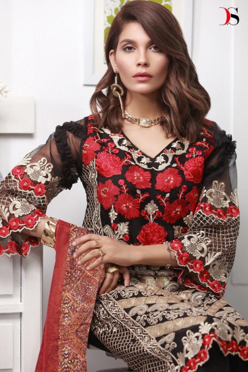 Deepsy Presents Marks 3 Georgette With Heavy Embroidery Suit 500-002