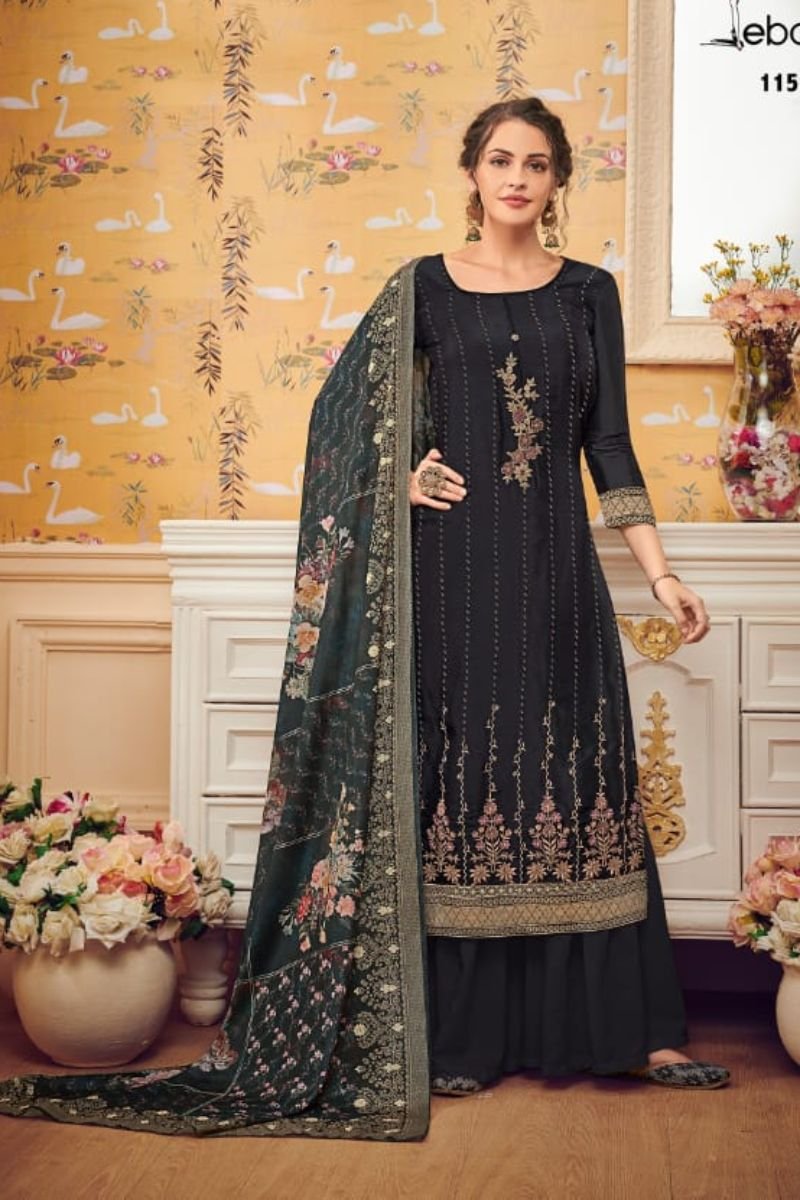 Eba Hurma Vol 28 Pure Viscose Chinon With Sequins & Resham Embroidery Work Plazo Suit 1151