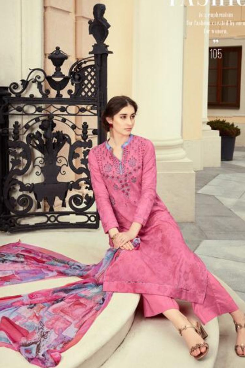 Esta Designs Zareena Presents Pure Cotton With Embroidery Salwar Suit 105