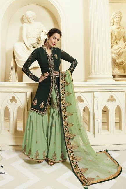 Fiona Maliaka Present Sharara Georgette With Heavy Embroidery Suit 22033