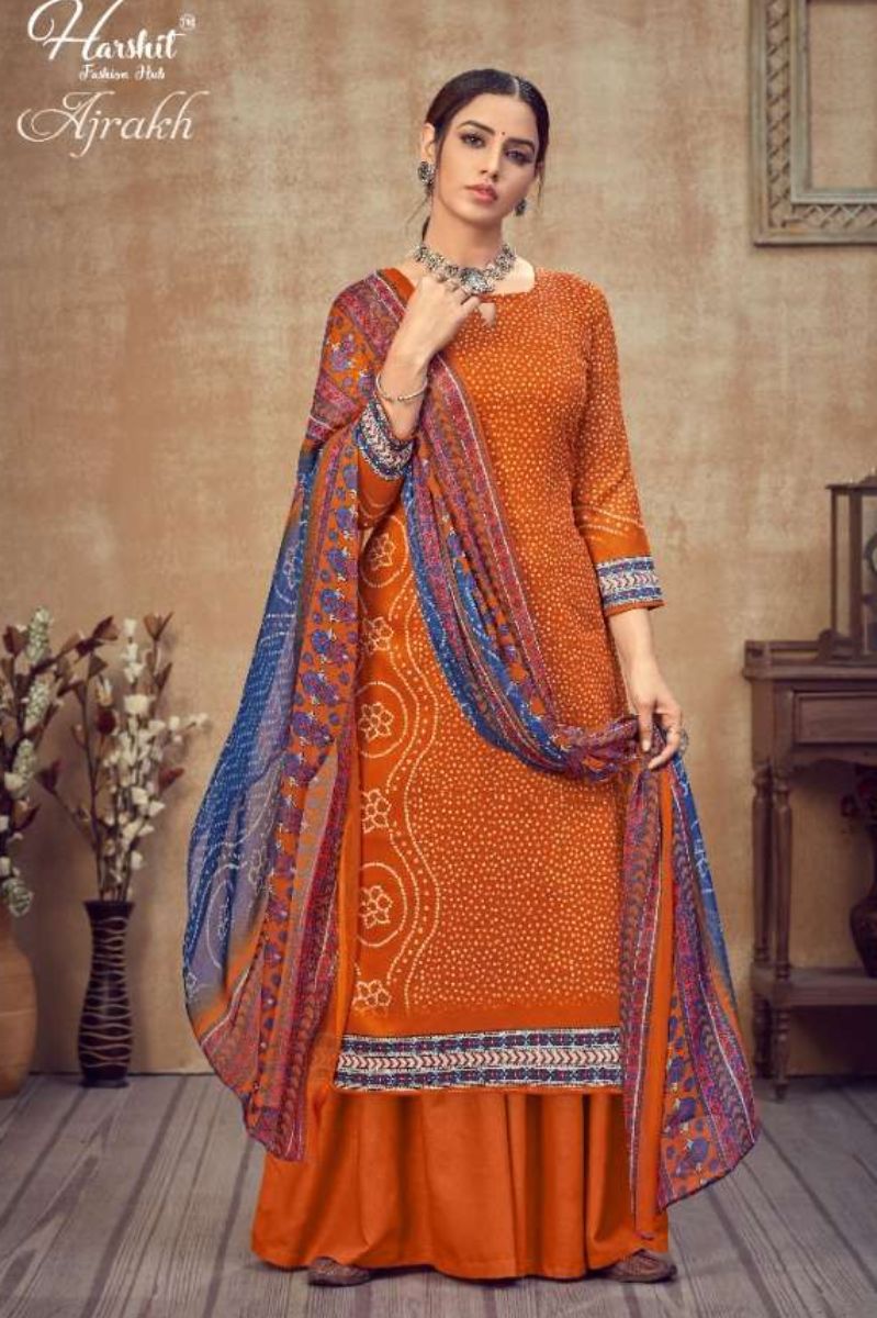 Harshit Fashion Hub Ajrakh Pure Zam Digital Bandhani Print Suit Salwar I-692 002