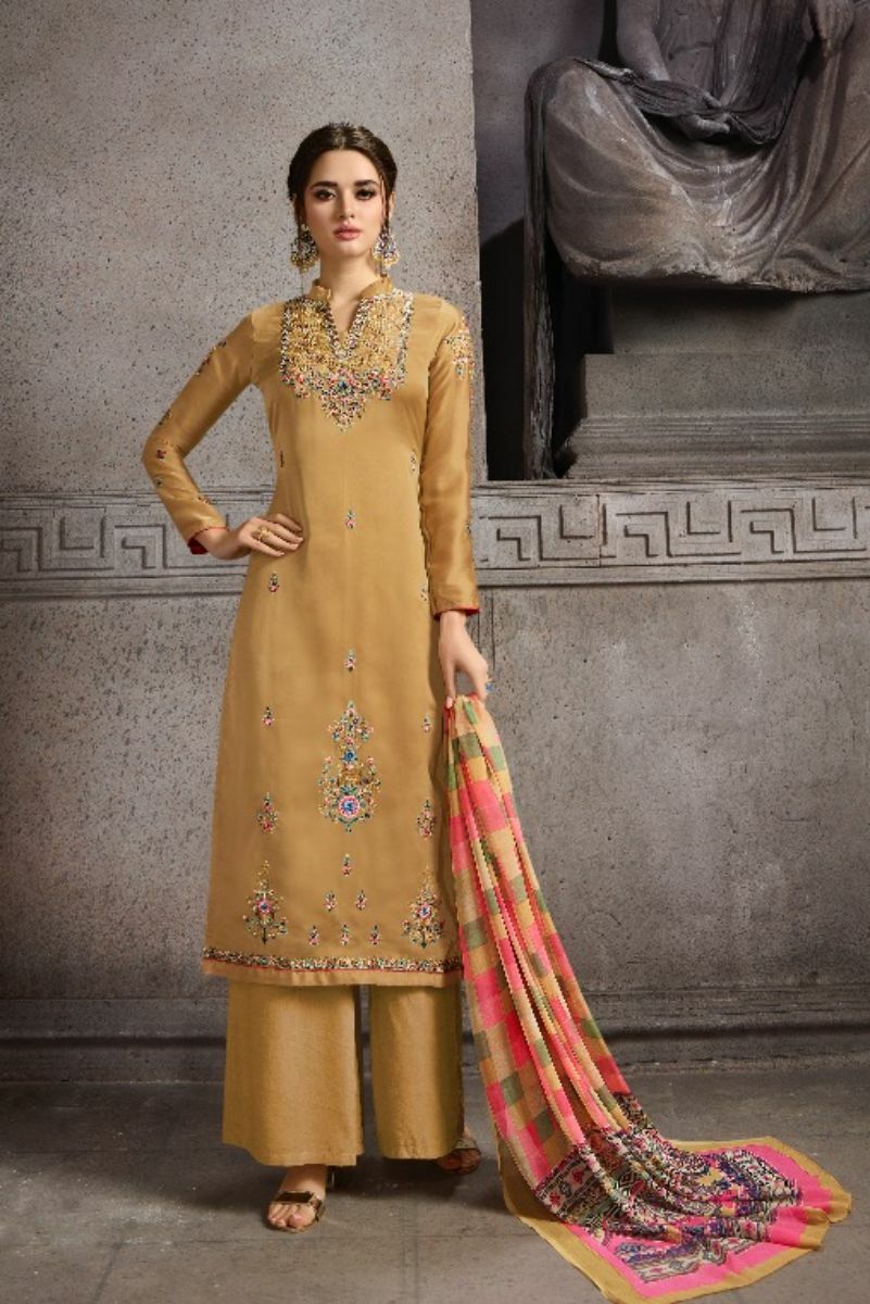 Hansa Husna Ara Vol 19 Satin Georgette Dyed With Embroidery Designer Suit 19004