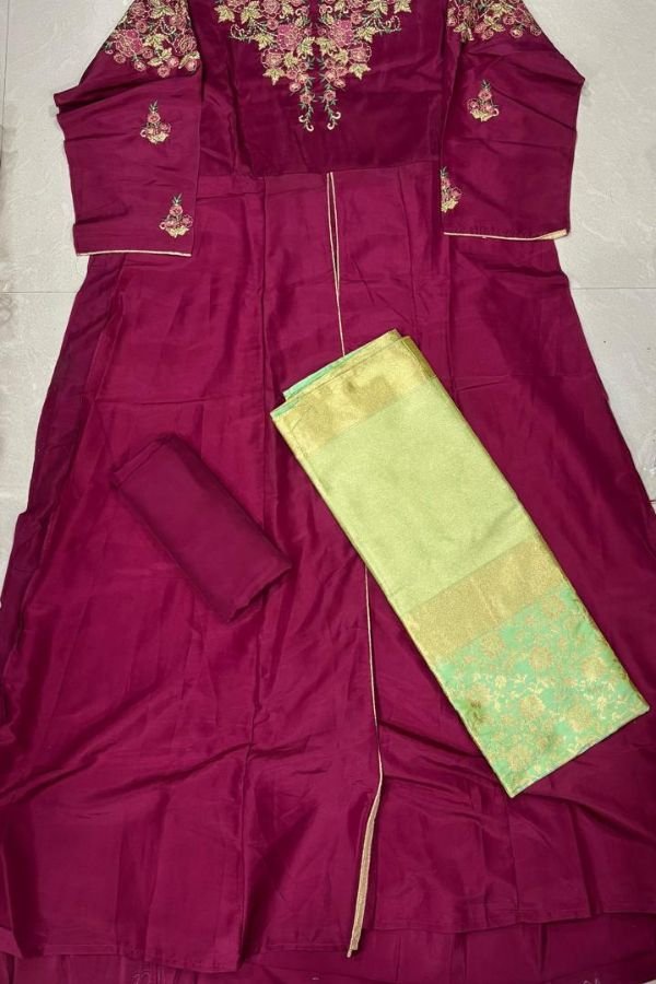 Jinaam Floral Sephora Dyed Polyester Upada Silk With Beautifully Finishing Fancy 7461