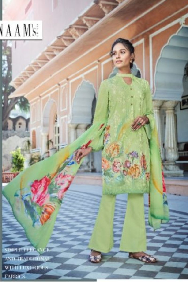 Jinaam Presents Rythm Digital Printed Modal Embroidered With Sequins Work Suit 8282