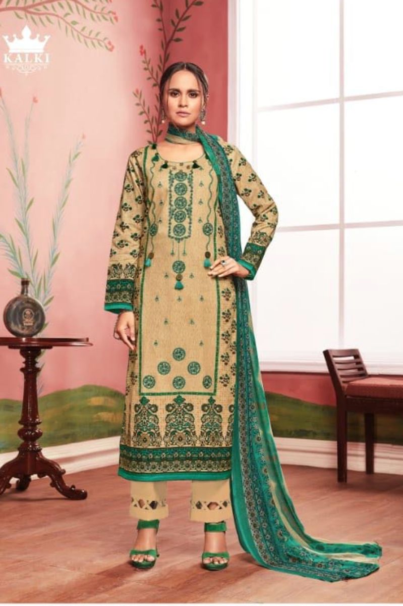 Kalki Mehr Vol-2 Pure Lawn Cotton Print With Embroidery Suit Salwar 1005