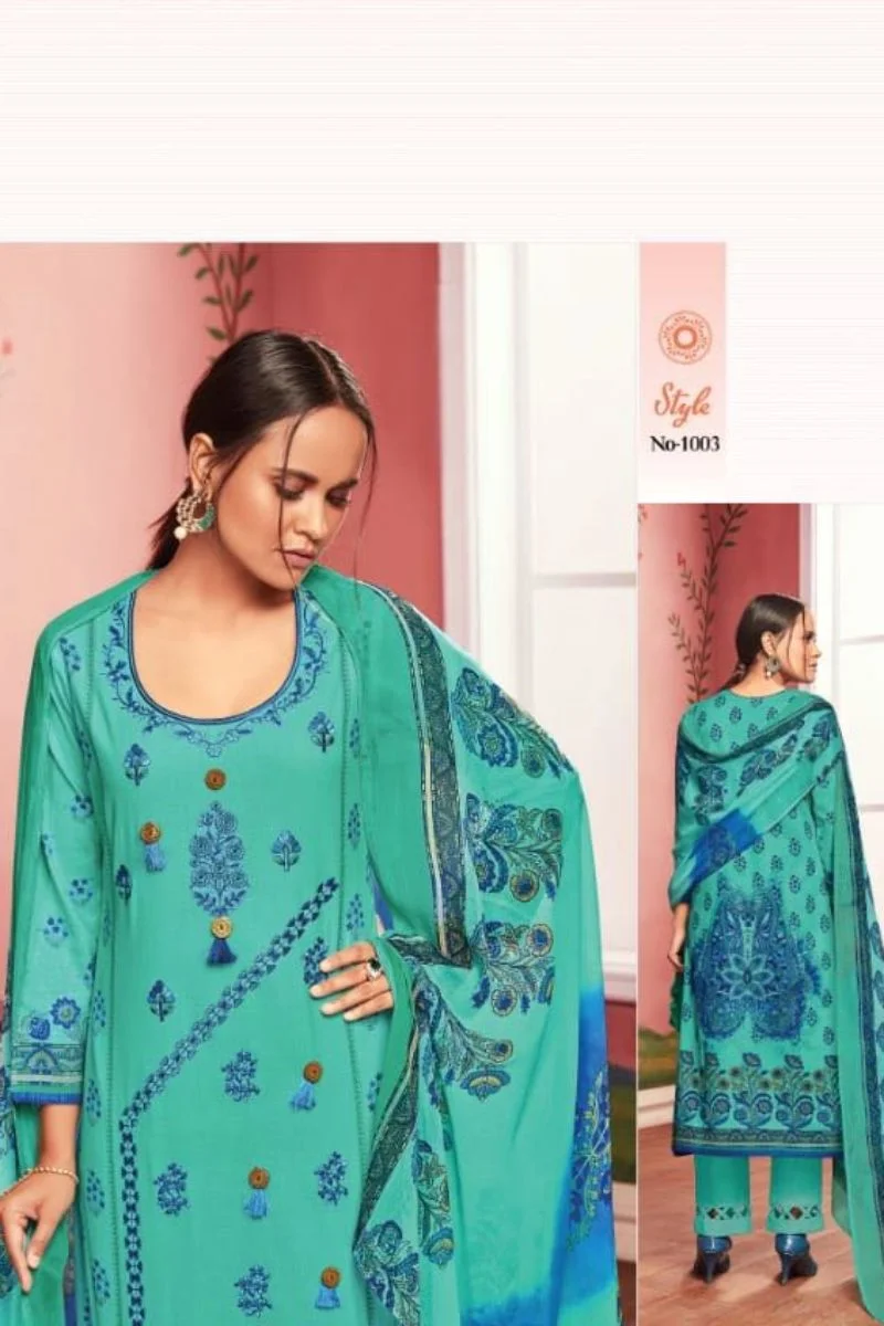 Kalki Mehr Vol-2 Pure Lawn Cotton Print With Embroidery Suit Salwar 1003