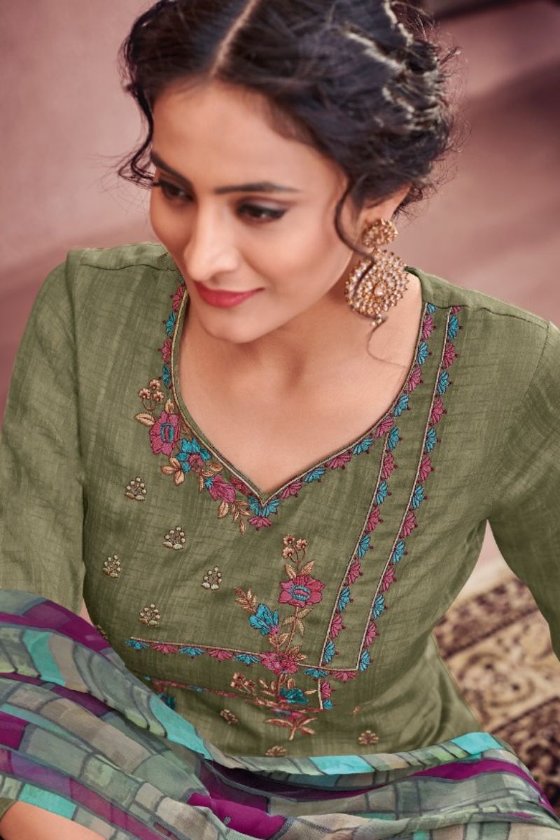 Kesari Alisa-3 Jam Silk Cotton With Self Embroidery Work Plazo Suit 1025
