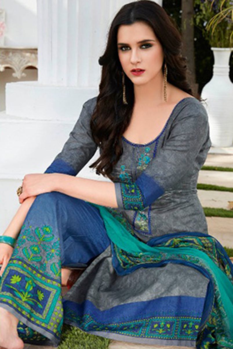 Kalakriti Summer Special Lawn Cotton Printed With Emb & Hand Work Plazo Suit 7009