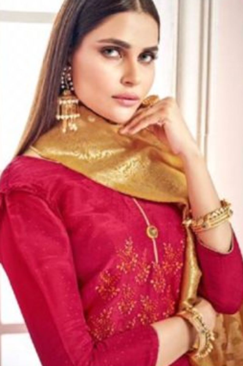 Kesar Karachi Wedding Collection Silk Upada With Pattern And Designer Byelegant Embroidery Suit Salwar 1002