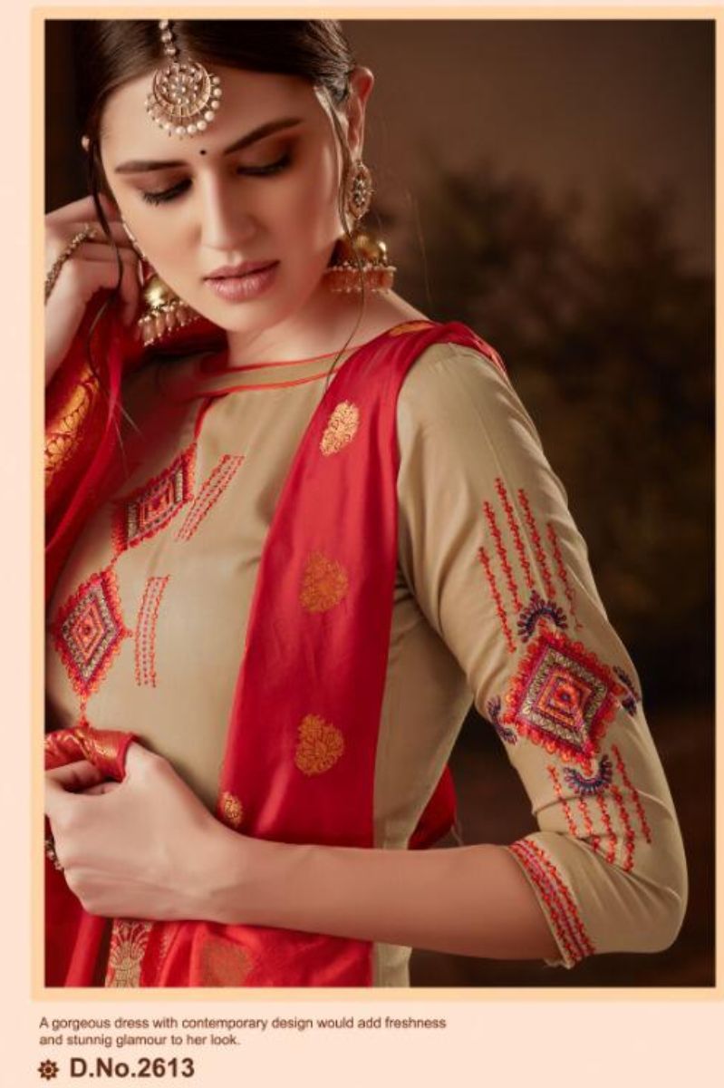 Levisha Rihanaa Pure Jaam Silk With Heavy Embroidery Plazo Suit 2613