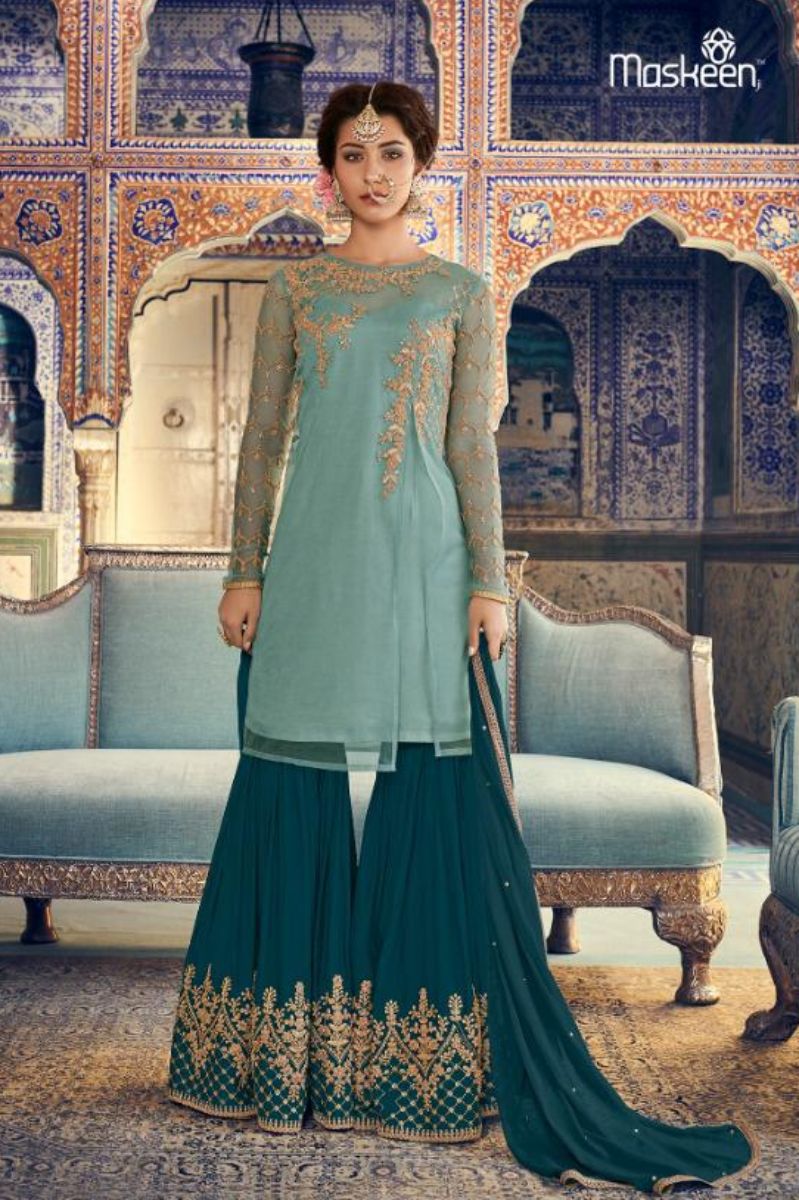 Maisha Riwaayat Mother Collection Presents Rangoli Georgette/Net (Semi Stitched) With Embroidery And Work Suits 6902