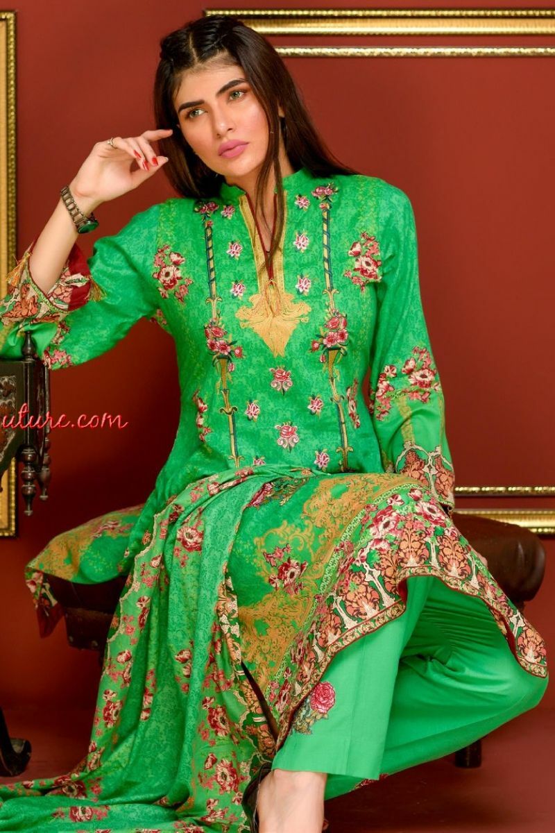 Mysoori Khaddi Pakistani Embroidered Lawn 5 Pakistani Presents Pure Pakistani Cotton Lawn With Embroidery Suit 01B