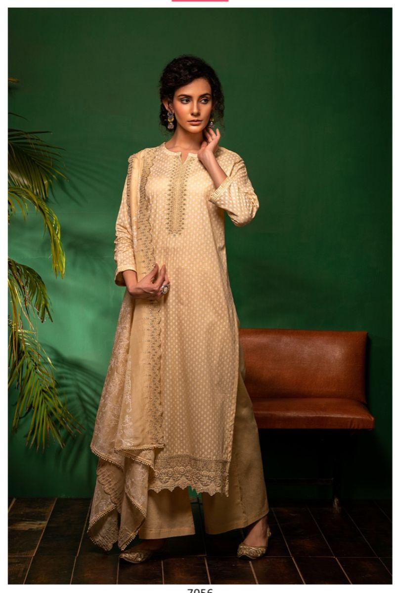 Naariti Likha Pure Cotton Lawn With Khadi Print Andzari Embroidery Suit Salwar 7056