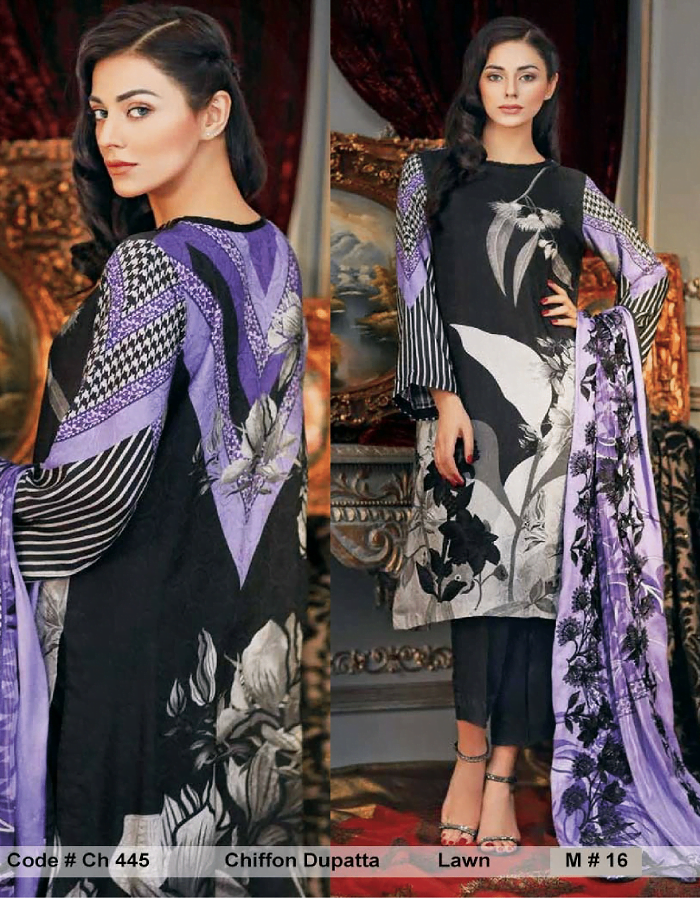 Regalia Summer collection 2019 Lawn With Lawan Embroidery Suit Ch 445