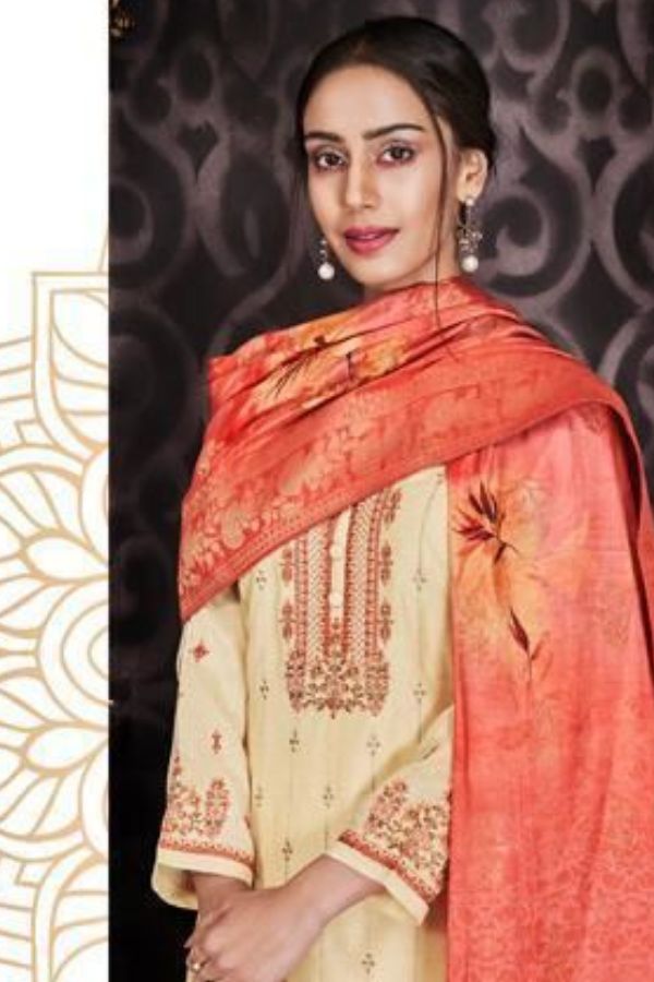 Relssa Fabrics Sajjan Kajal Presents Muslin Cotton With Embroidery Salwar SuitS 15003