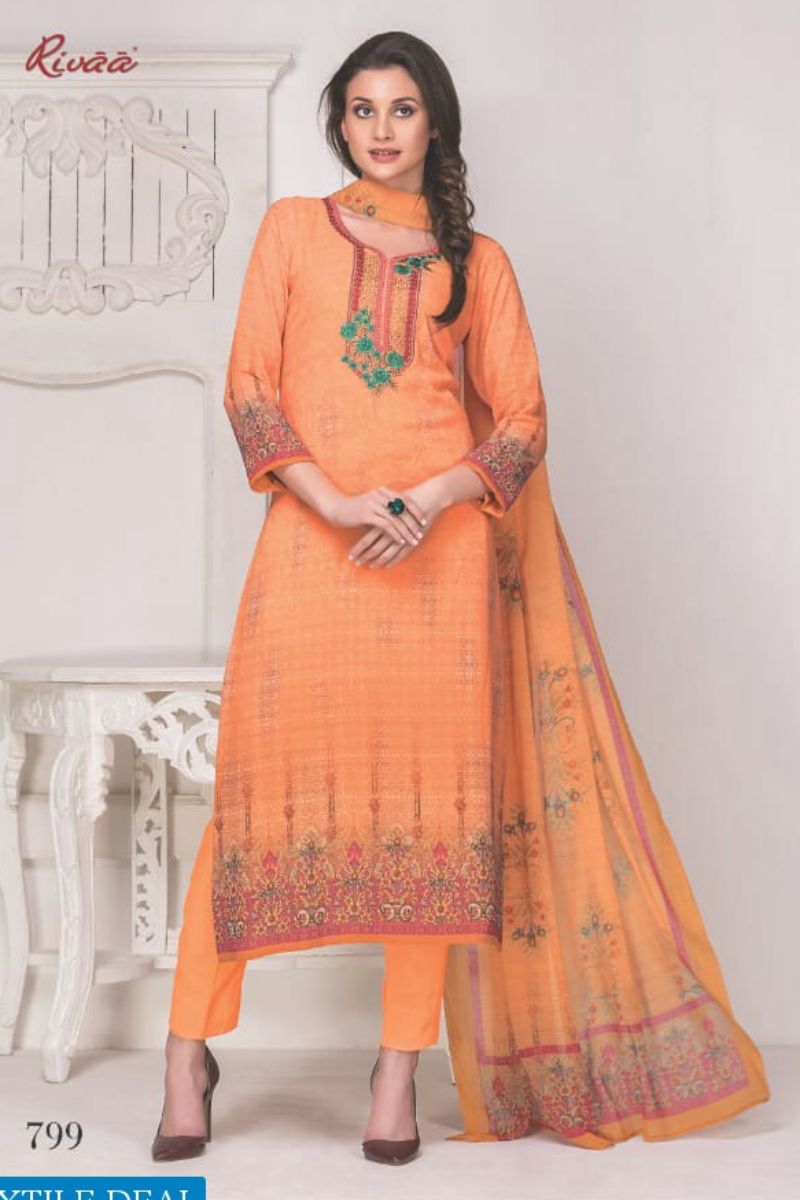 Rivaa Mallika Georgette Digital Print With Embroidery Plazo Suit 799