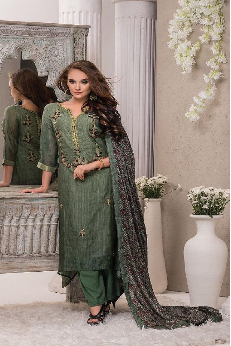 SRI Jiva Presents Fine Creamy Silk with elegant Abhla Embroidery semi stiched inner Suits 776