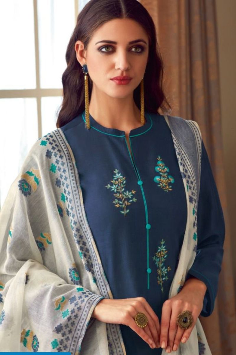 Sahiba Esta Designs Nazm Presents Dyed Cotton Silk With Hand Work Salwar Suit 110