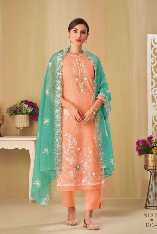sahiba sharon pure cotton lawn designer salwar kameez catalogue online  supplier surat