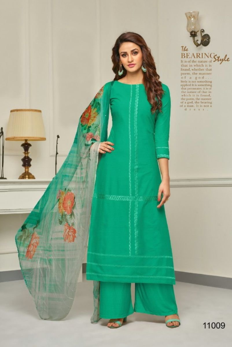 Samaira Fashion Aabida 2 Camric Cotton Plazo Suit 11009