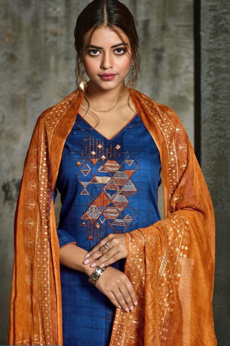 Sargam Prints Grace Pure Jam Negative With Designer Work Suit 13007