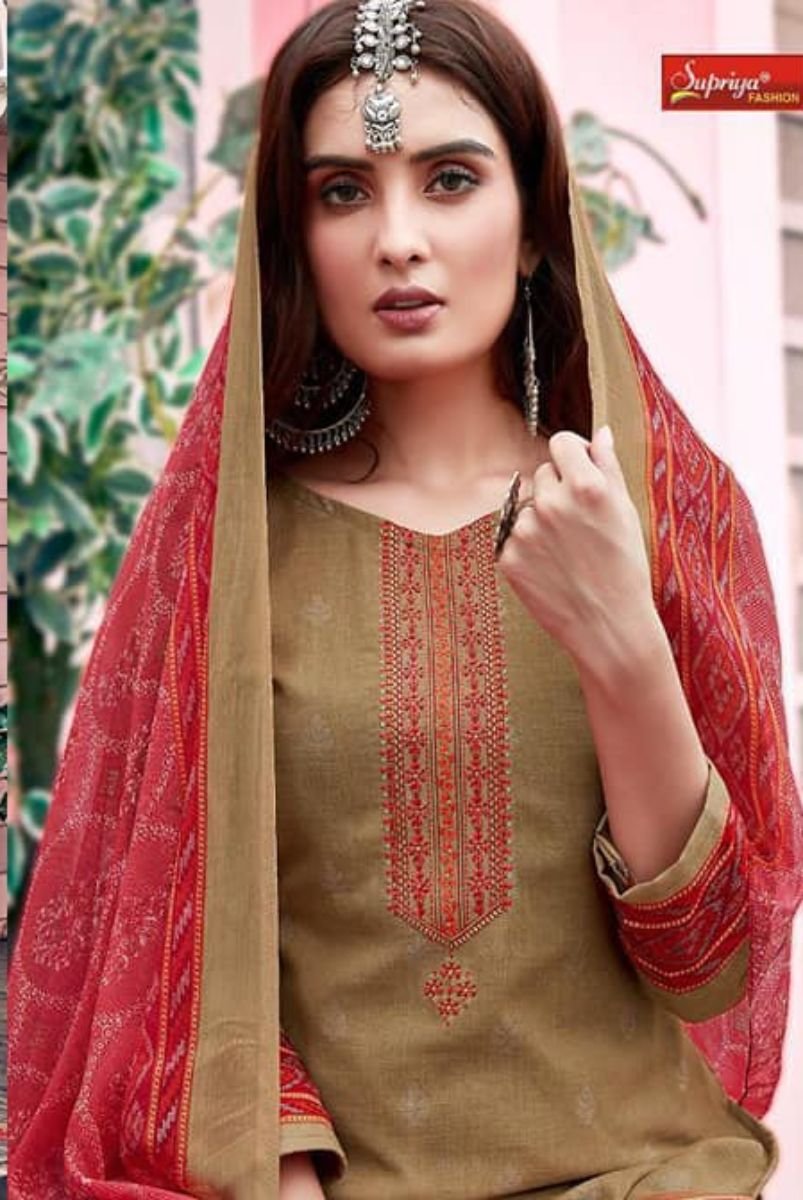 Supriya Fashion Soni Saloni 49 Presents Cotton Slub With Embroidery Salwar Suit 4901