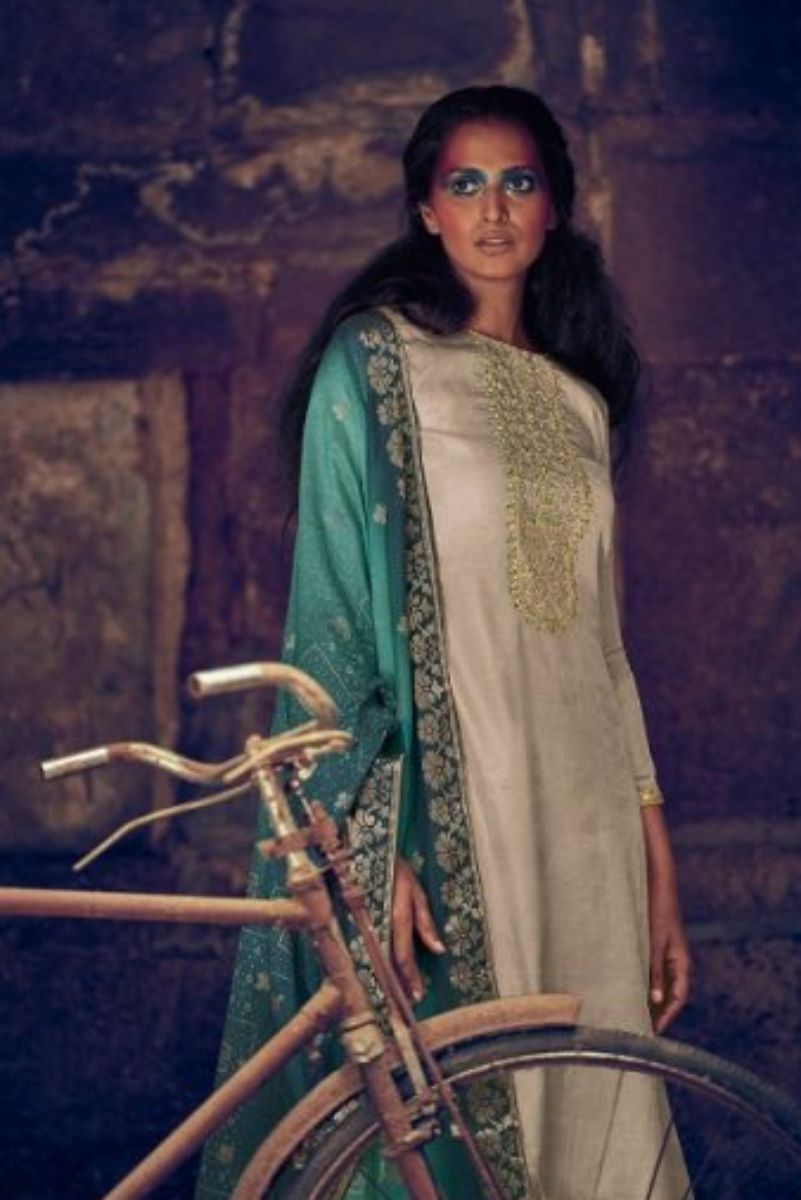 Varsha Fashion Bandhini Presents Tussar Silk With Gota Work Salwar Suit B-12