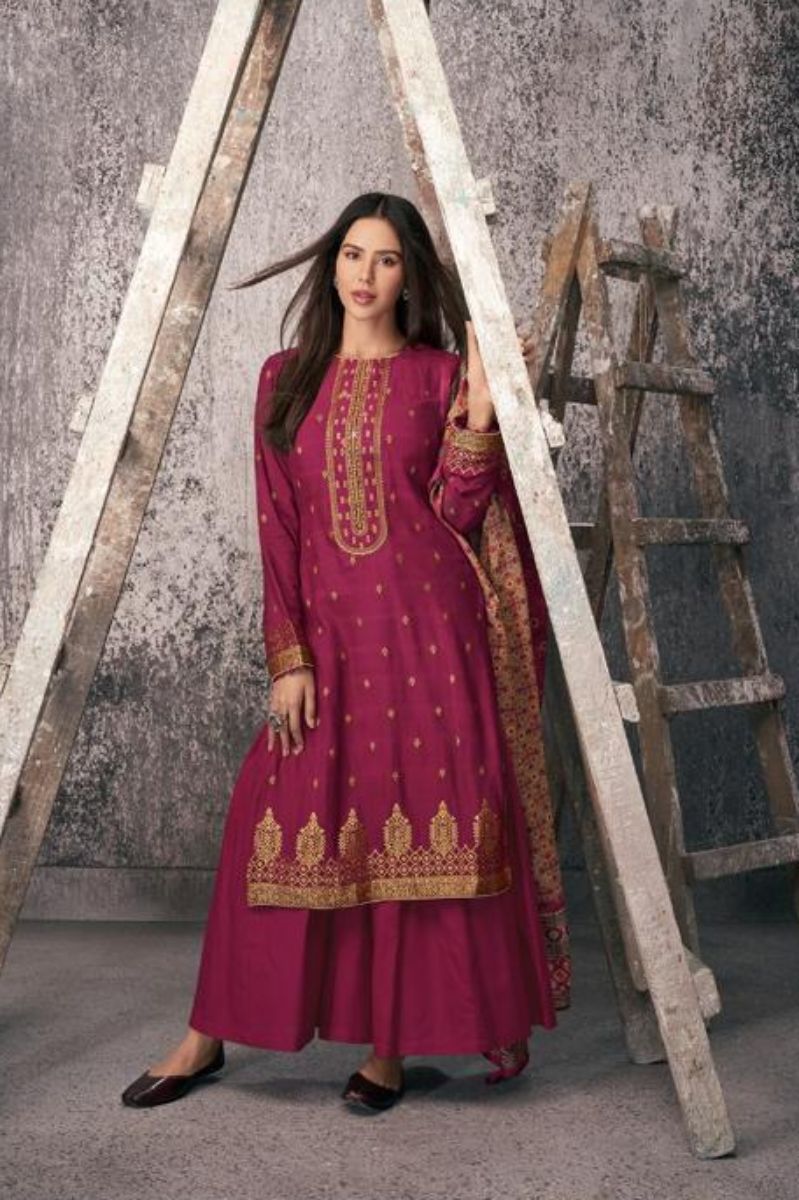 Varsha Fashion Jashn Presents Pure Meenakari Woven With Cording Embroidery Suit Salwar J-45