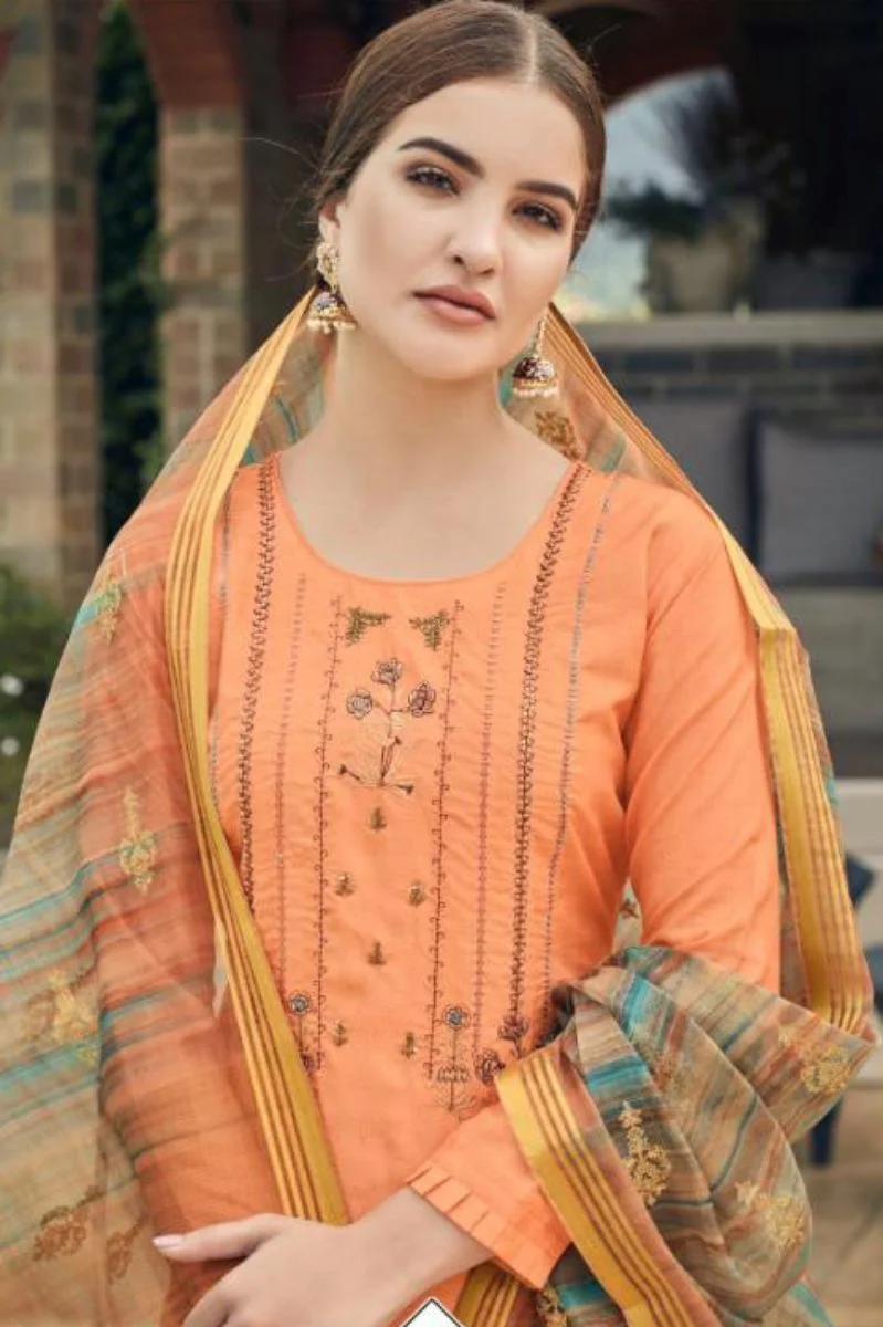 Vidhushi Suits Rowena Presents Dola Silk With Digital Print Embroidery and Handwork Salwar Suit 1001