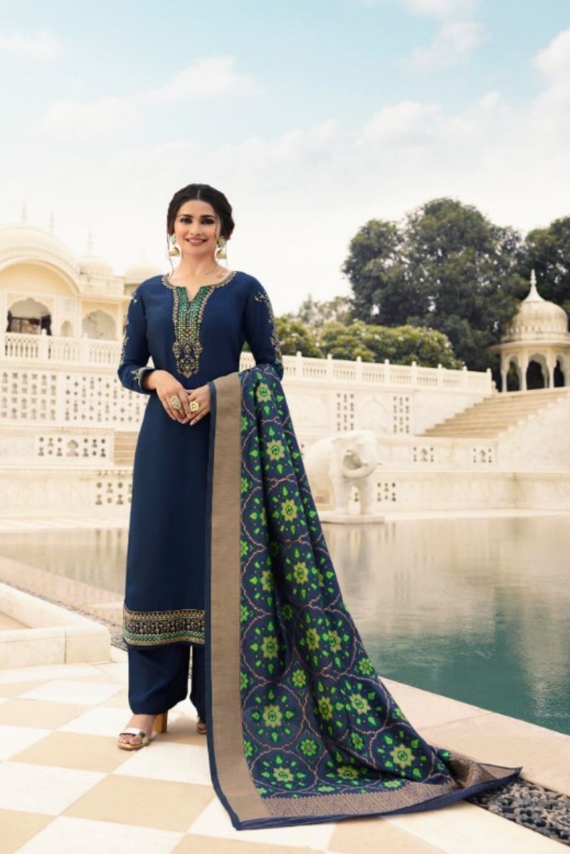 Vinay Fashion Kaseesh Banaras 4 Presents Satin With Embroidery and Work Designer Suit 11131