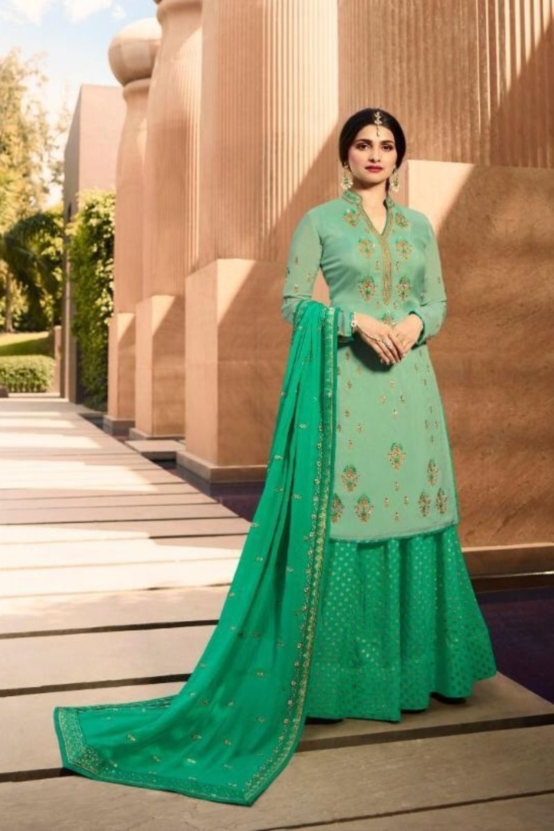 Vinay Fashion Kasheesh Benchmark Presents Georgette Silk With Embroidery Suits 10596