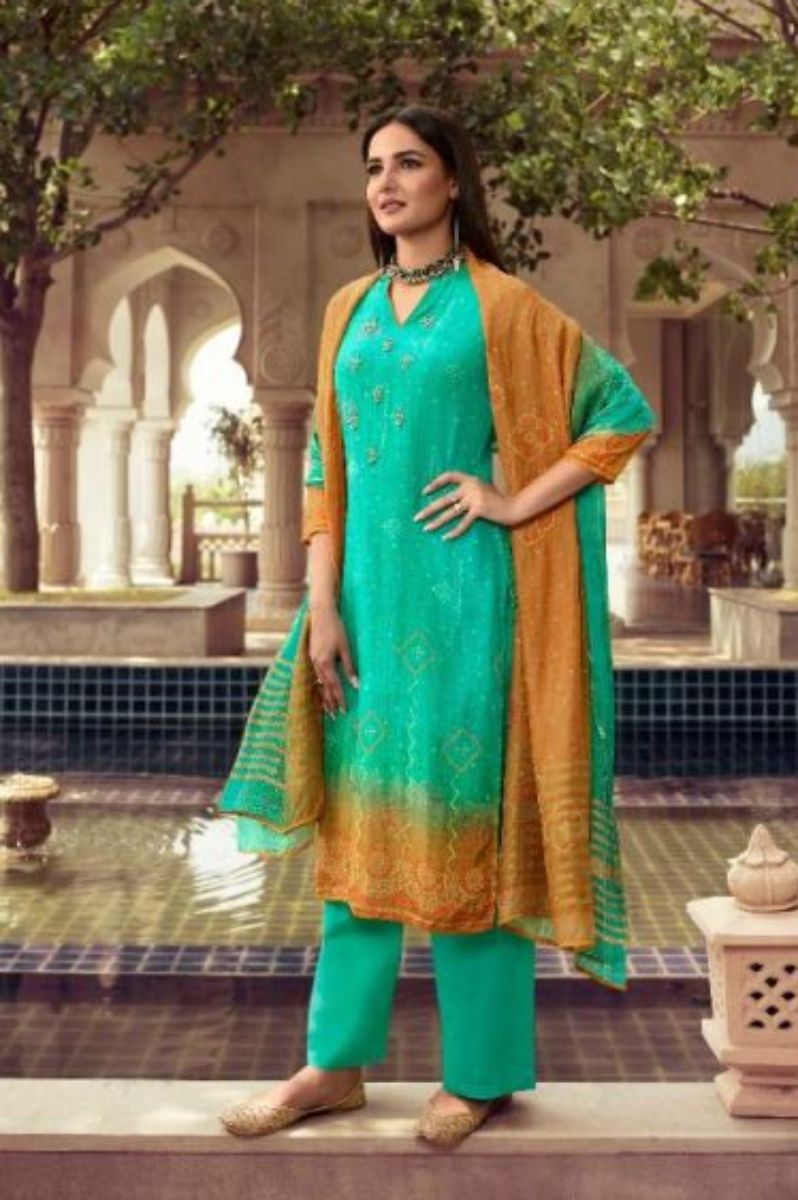 Vinay Fashion Kervin Poonam Presents Pure Cotton Silk With Work Salwar Suit 11222