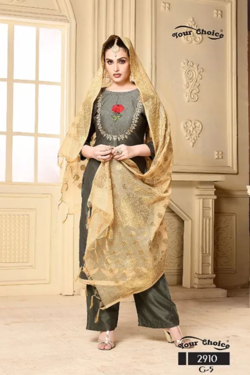 Your Choice G5 Vichitra Silk With Inner Santoon Pakistani Suit 2910