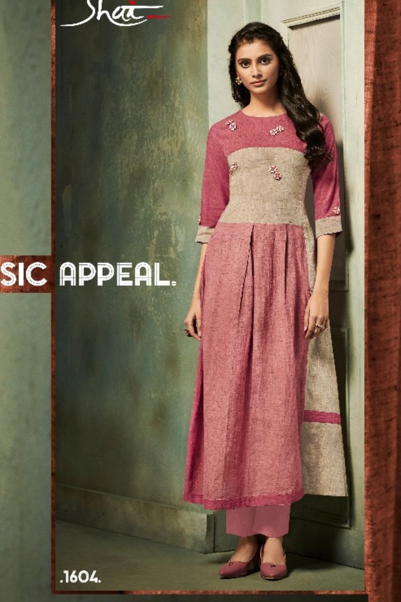 Shai Impartial Pure Khaadi Patchwork With Fancy Buttons Kurtis 1604