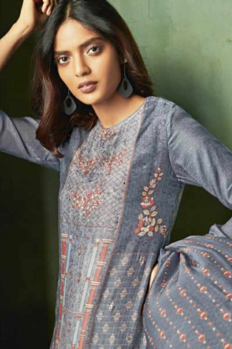 Tm Peach Melba Article Digital Print With Hand Work Suits 669