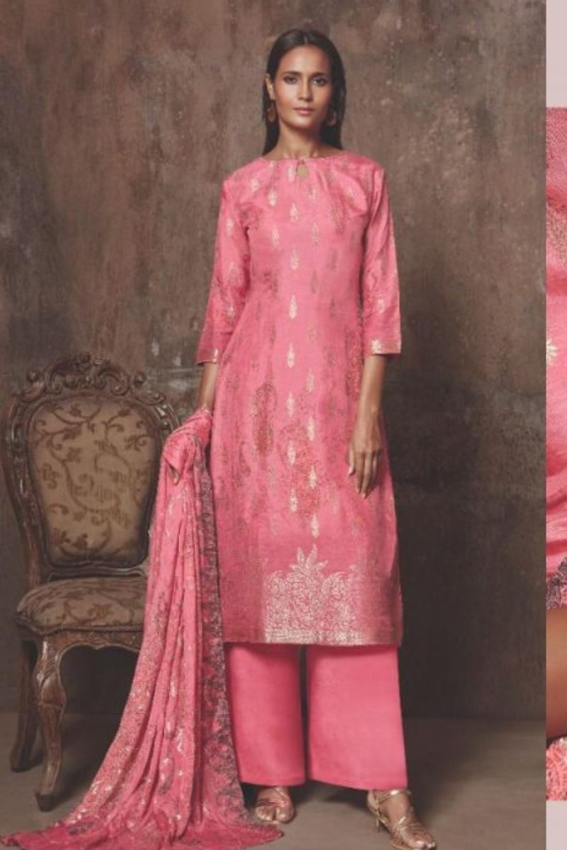 Omtex Ella Banarasi Jacquard Digital Print With Handwork Suit Salwar 1096