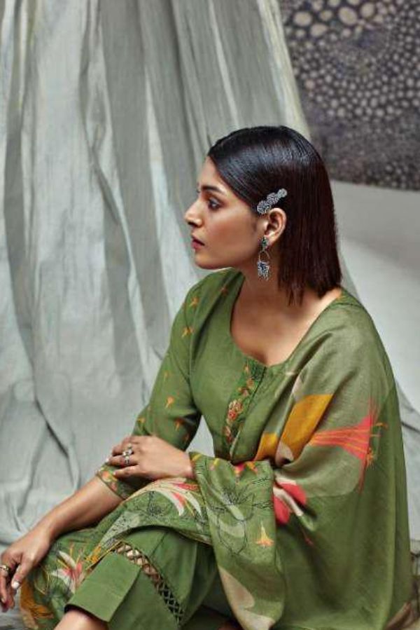 Ganga Fashions Presents Dalia Bemberg Silk Handwork Printed Suits c1310