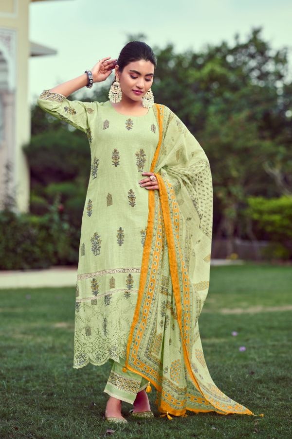 Jay Vijay Prints The Royal Garden Pure Linen Salwar Suit 8082