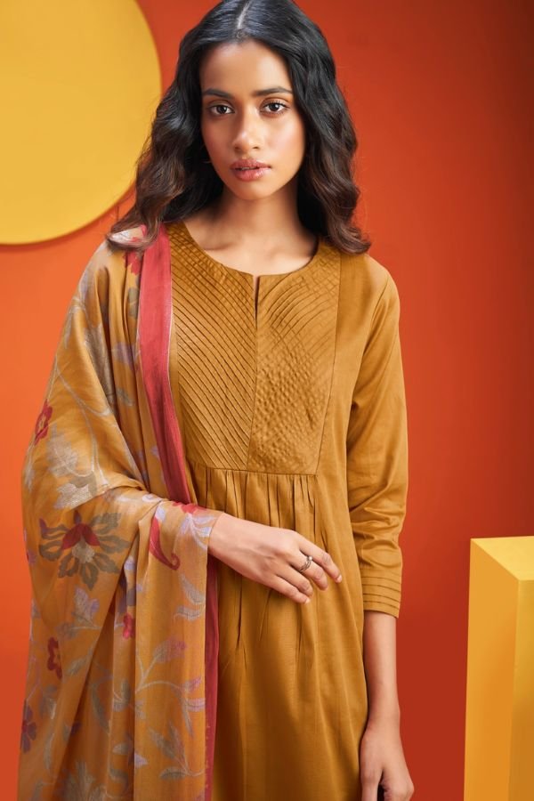 Ganga Fashion Selvi S1927 Premium Cotton Satin Suits S1927-A