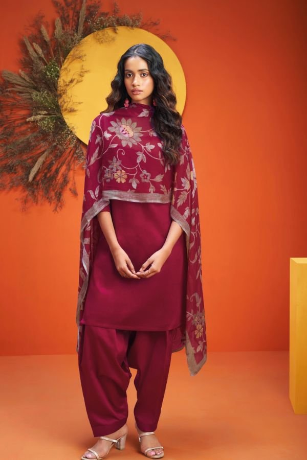 Ganga Fashion Selvi S1927 Premium Cotton Satin Suits S1927-D