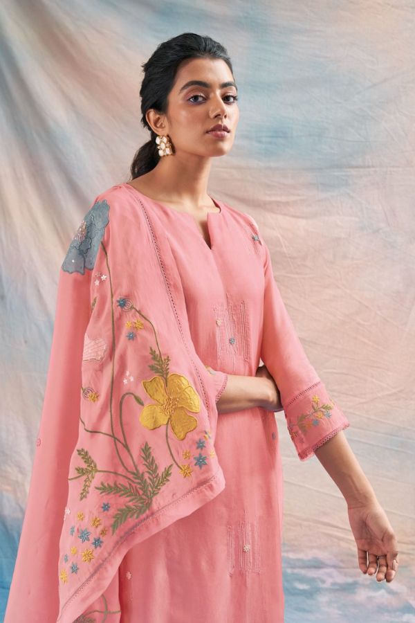 Ganga Fashions Daphne S1840 Habutai Silk Designer Suit S1840-A