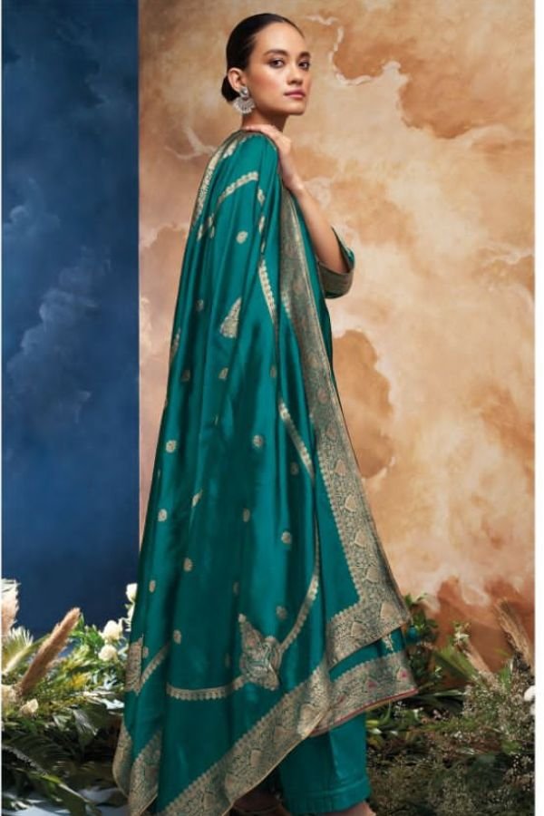 Ganga Fashions Ezaz Premium Bemberg Silk Unstitched Salwar Suit C1599
