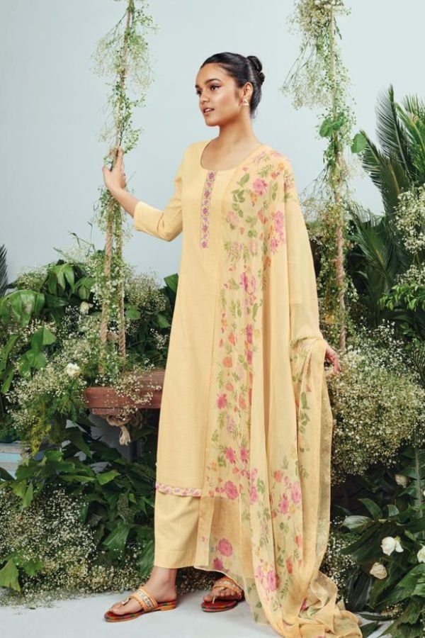 Ganga Fashions Jayella S2052 Premium Cotton Linen Suits S2052-D