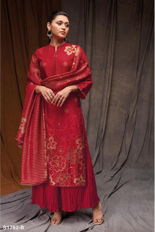 Ganga Fashions Lara S1782 Russian Silk Designer Suit S1782-B