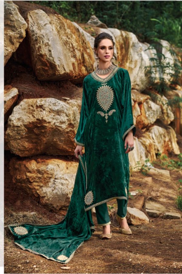 Ibiza Pherans Italian Viscose Velvet Unstitched Salwar Suits 10500
