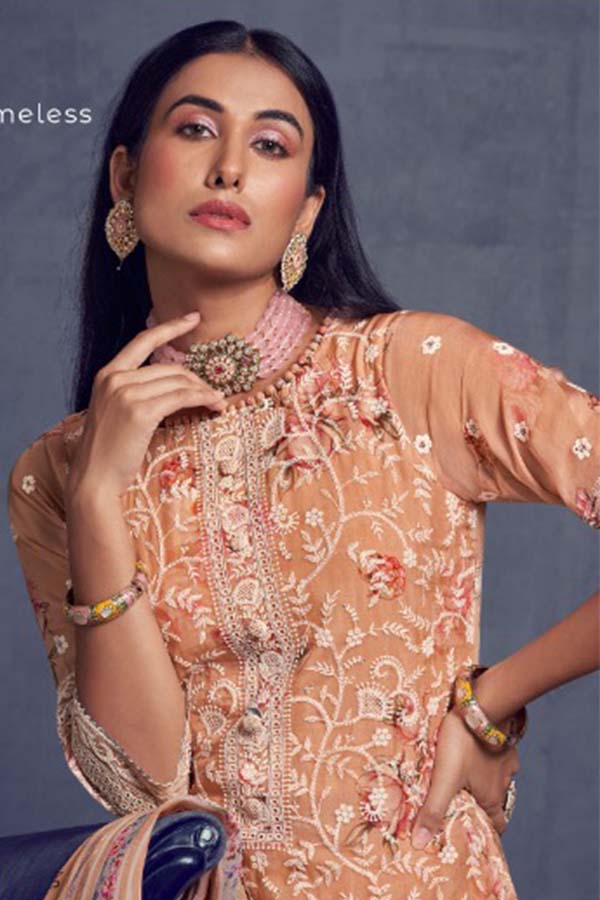 JAY VIJAY PRINTS IQRA SUMMER COLLECTION PURE ORGANZA UNSTITCHED SUITS 8496